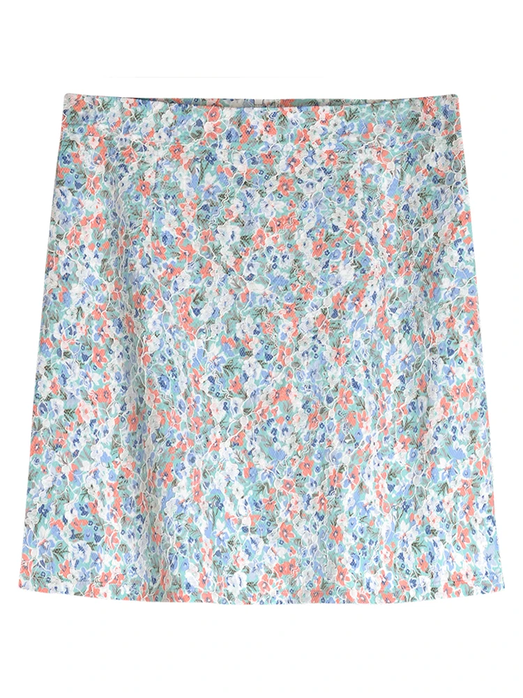 

Summer 2021 new Korean style small skirt with high waist and thin flowers