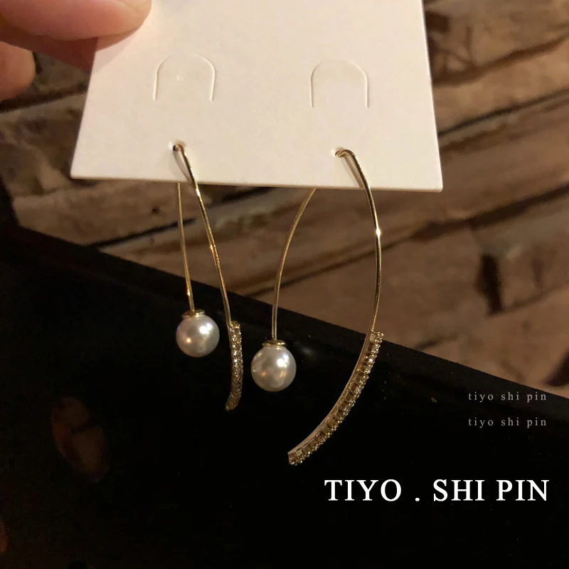 

Fashion Simulated Pearl Earrings Popular Design High Quality Clear Crystal