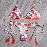 2021 new swimsuit retro print split swimsuit hot sale sexy bikini wholesale drop shipping