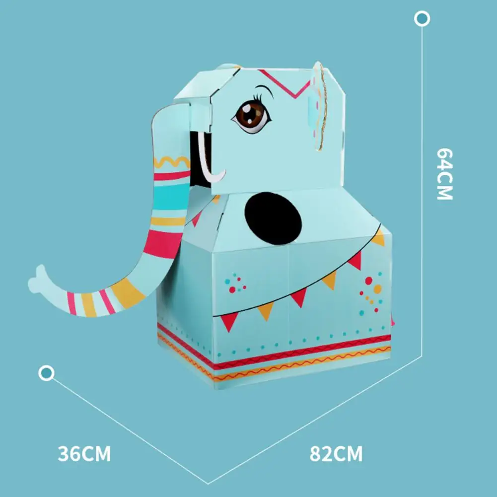 

Cartoon Dinosaur Elephant Cardboard Wearable DIY Model Kids Cosplay Assembly Toy Pretend Play Props Parent-child Game Toys