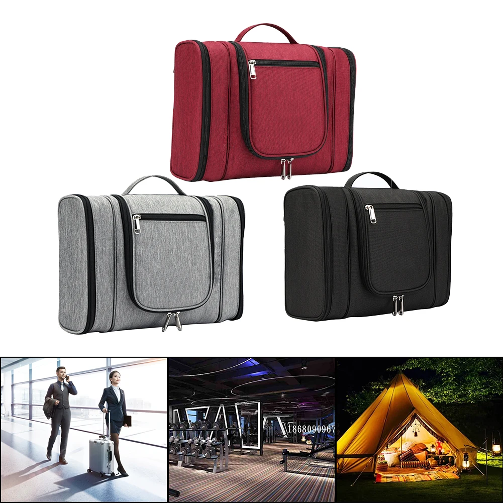 

Travel Wash Bag For Hanging Zipper Gym Multi Pocket Toiletry Large Capacity With Hook Business Trip Storage Cosmetics Detachable
