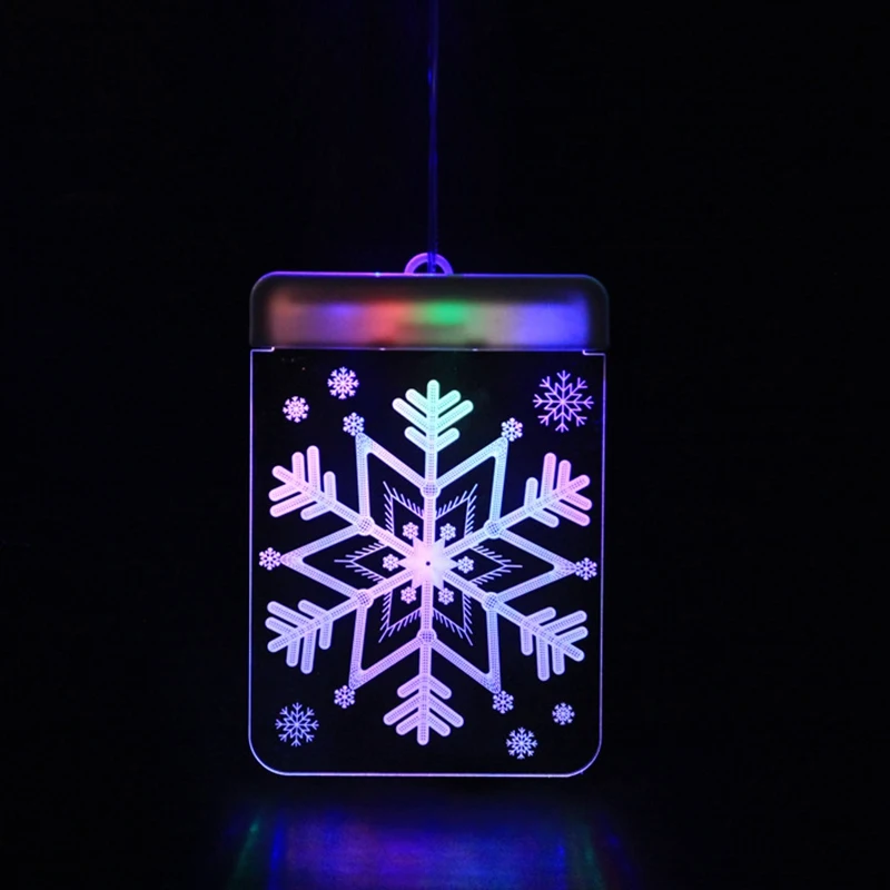 

USB 3D Christmas LED Holiday Lights Santa Claus Bell Snowflake Snowman Window Decoration Light