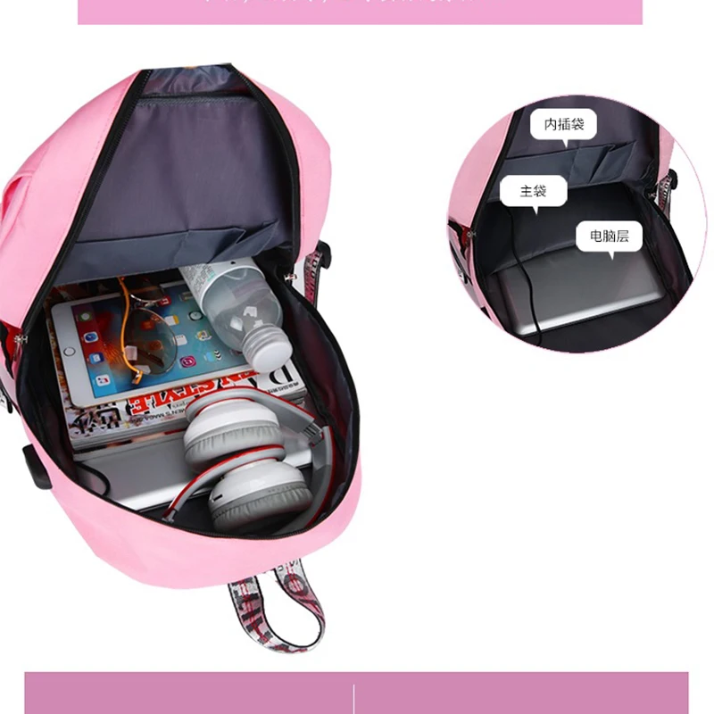 

Students Girls School Bag Campus Style Cute Cat Boy Backpack Schoolbag Nylon Backpack Cartoon Bagpack Mochila Feminina Backpack