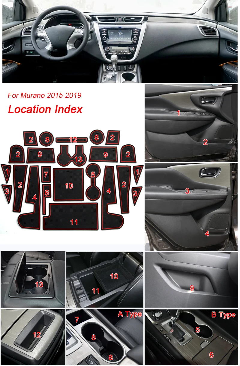 23 шт. Автомобильный стиль для Nissan Kicks Murano Z52 2015-2020 Латексный коврик для окошек ворот интерьера. Нескользящий пылезащитный аксессуар.