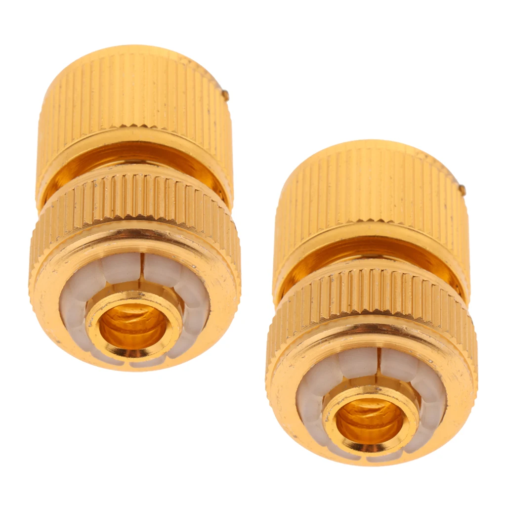 

2PCS Brass Quick Release Garden Hose Connector 1/2'' Female Garden Water Pipe Adaptor Fitting Accessories