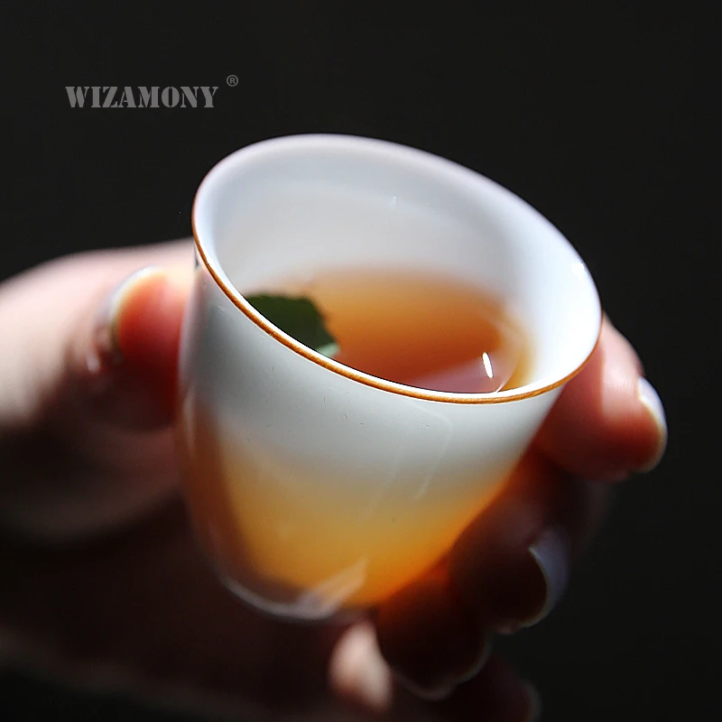 2 шт.! Посуда для напитков WIZAMONY Jingdezhen чайный набор чайная чашка белая керамическая