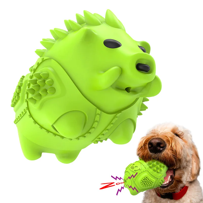 

Dog Squeaky Toys Wild Boar Shaped Bite Resistant Rubber Toy Chew Molar Doll Teeth Cleaning Interactive Playthings Pet Supplies