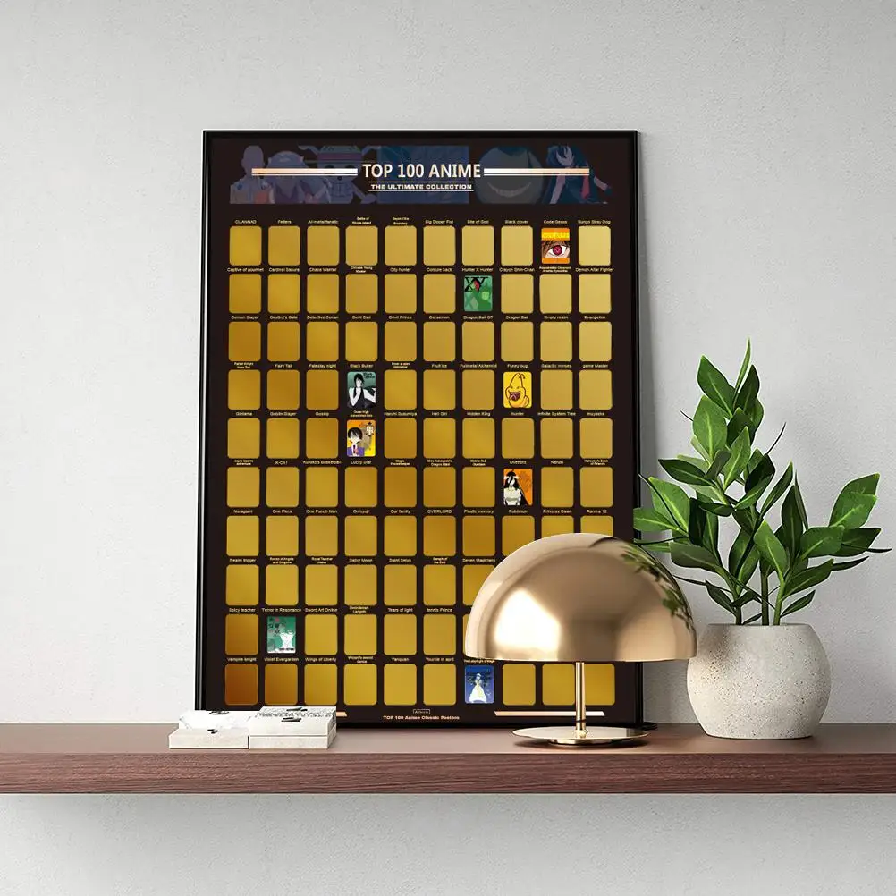 Топ 100 коллекция аниме The Ultimate плакаты с царапинами обои со скребком плавный фильм