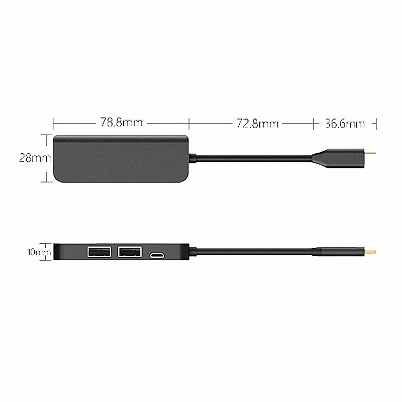 Переходник USB Type C на 3 0 2 концентратор HDMI Thunderbolt адаптер для MacBook Samsung Galaxy S9|Кабели
