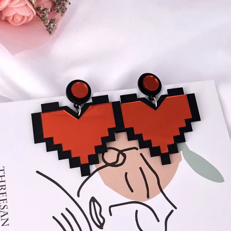 Женские серьги гвоздики с подвеской в виде сердца|Серьги-гвоздики| |