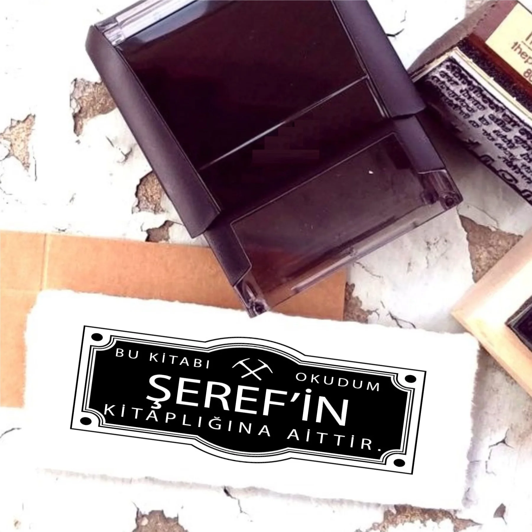 

Personalized Design Name Written Book Stamp-100