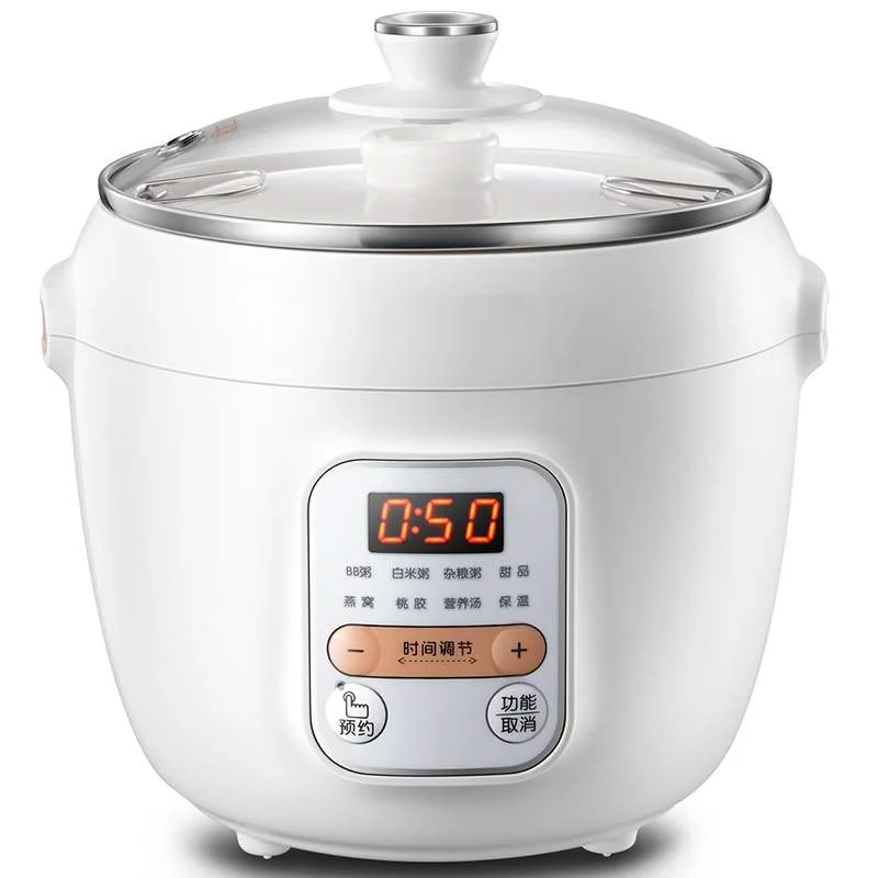 

220V Electric Stewing Pot Automatic Ceramic Household Slow Stewing Pot Porridge Maker 1L Multi Cooker EU/AU/UK/US Plug