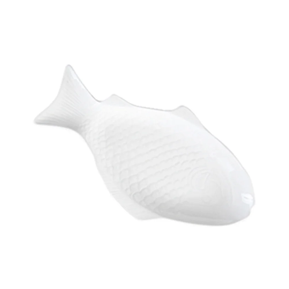 

Ceramic Tableware Creative Plate Fish Shaped Dish Snack Storage Fish Pan for Restaurant Home Dinner (11 Inches + White)