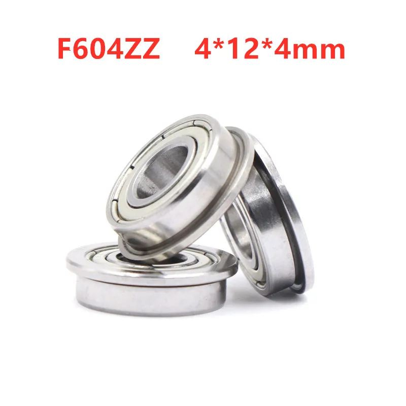 50 шт./100 шт. Миниатюрный фланцевый подшипник F604ZZ 4*12*4 мм F604 2Z шарикоподшипники с