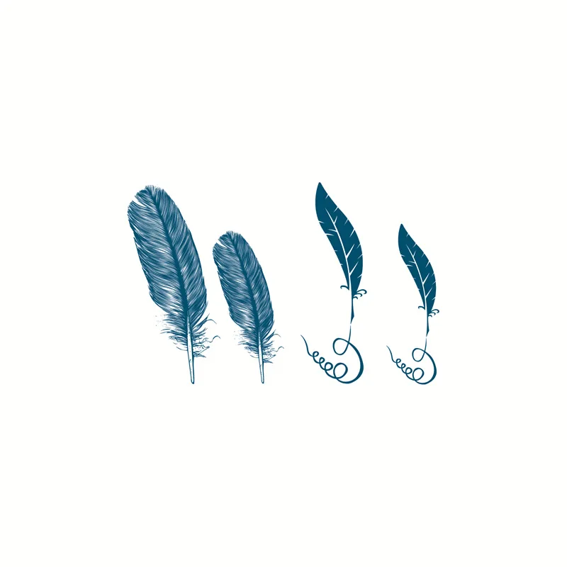 

Blue Feather Design Waterproof Temporary Tattoo Sticker Arm Leg Fake Tattoo Body Art Small Sticker Woman Man