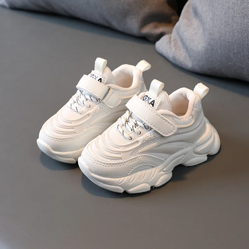 Детские кроссовки на массивной подошве Осенние однотонные черные розовые