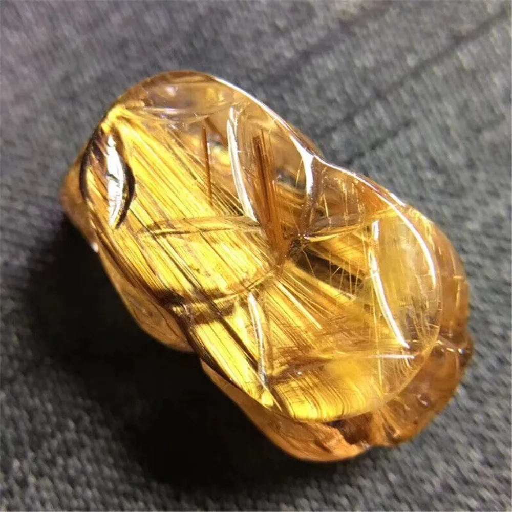 

Top Quality Natural Gold Rutilated Quartz Pendant 23x13x10mm Pi Xiu Stone For Woman Men Fashion Crystal Necklace Pendant AAAAA