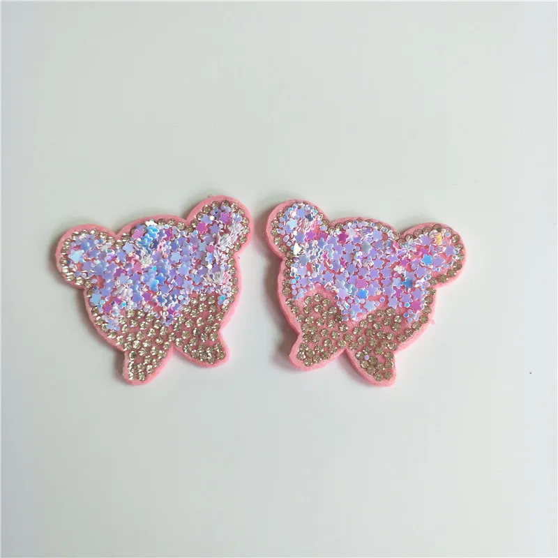 16 шт./лот 5*4 см блестки кошачья голова мягкие Аппликации для DIY аксессуары ремесло