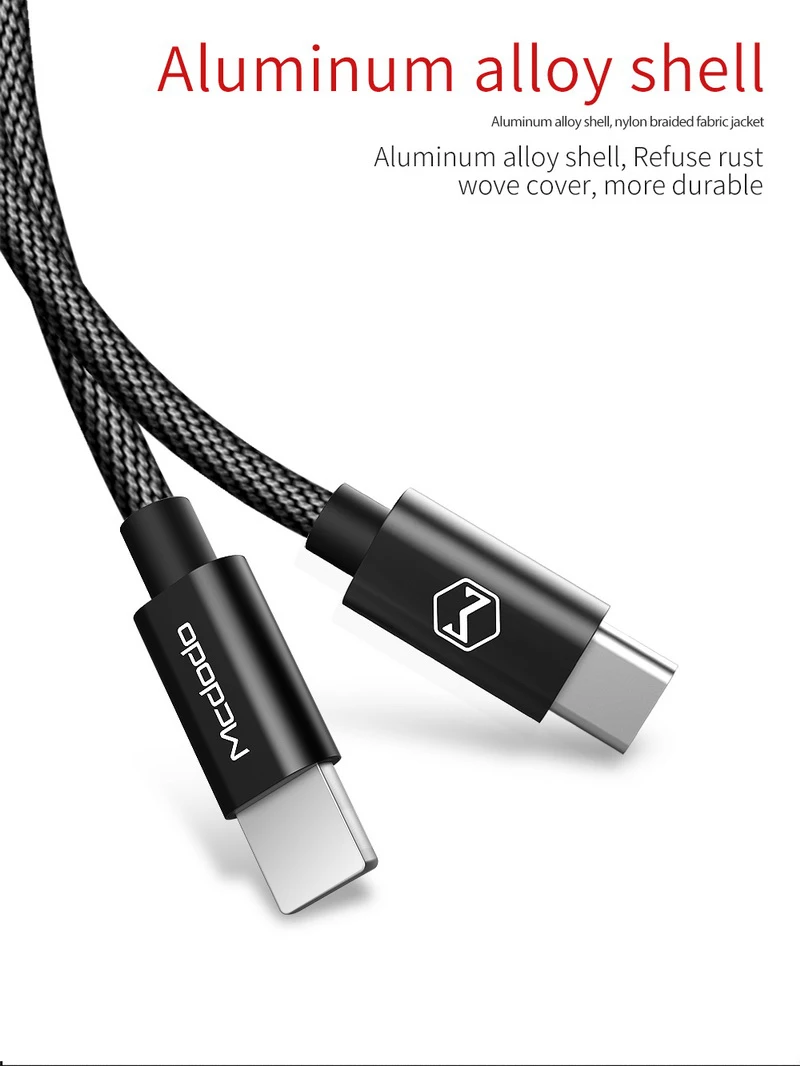 MCDODO USB C PD кабель USB-C-8 Pin кабель для быстрой зарядки для iPhone X 8 Plus телефонный кабель для передачи данных для iPhone XS MAX XR шнур зарядного устройства