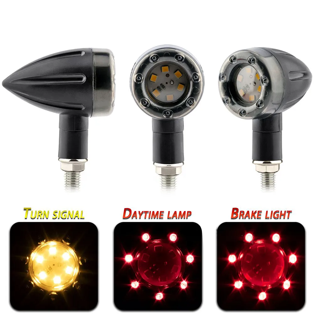 

13-LED Bullet Turn Signal 4pcs DC 12V For Harley Motorcycle Running Tail