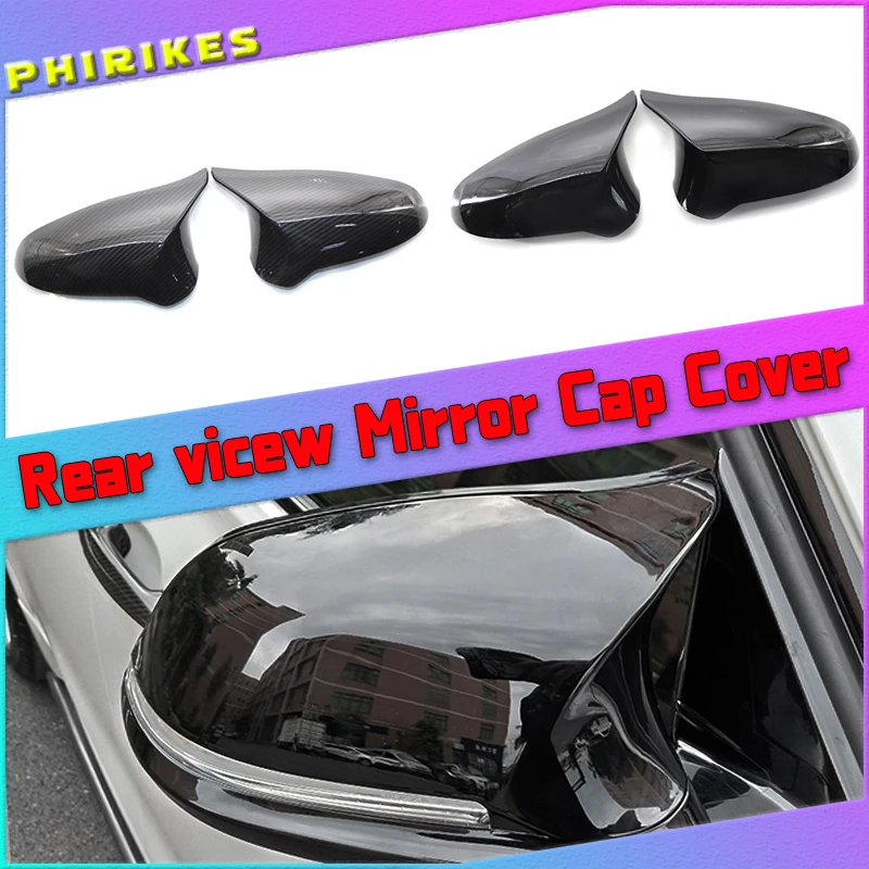 

A Pair Carbon Fiber Car Door Rear View Side Mirror Cover Rearview Mirror Cap Replacement For BMW F80 M3 F82 M4 2015-2018
