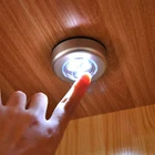 Мини 3 светодиода 3 AAA Ночной светильник на батарейках светильник для шкафа в любое время для шкафов тумбочки для спальни в автомобиле и т. Д.