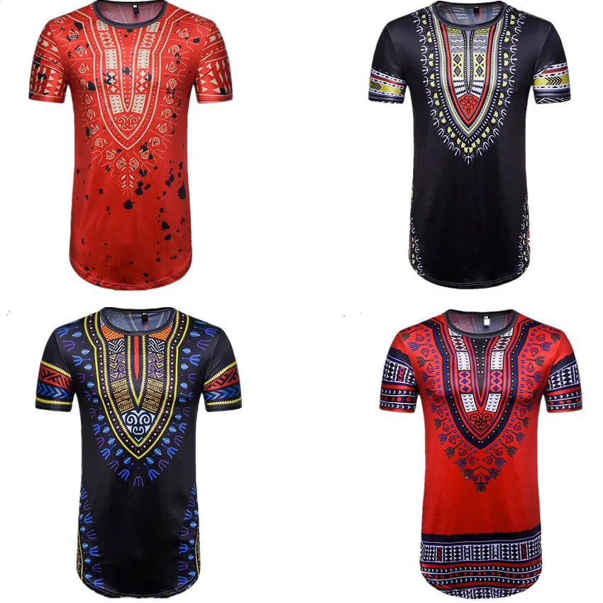 Новинка 2021 мужская рубашка в стиле хип хоп африканская одежда Дашики 4 цвета