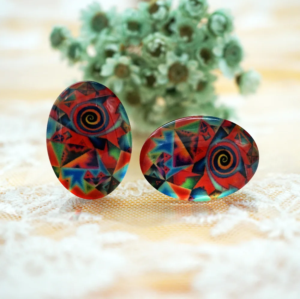 

10PCS/lot oval 13MM X 18MM/10MM x 14MM Glass Cabochon for bracelet necklace earring rings brooch DIY Jewelry hand made supply