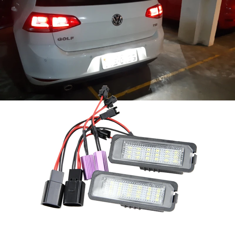 2 шт. светодиодсветильник лампы для номерного знака VW Golf Passat 4 5 6 Polo Phaeton New Beetle CC |