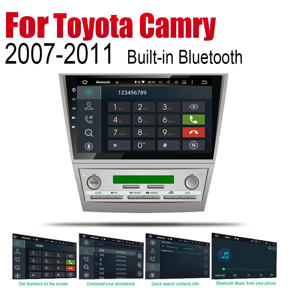 Автомобильная Мультимедийная система Android экран радио стерео для Toyota Camry 2007 2008 2009