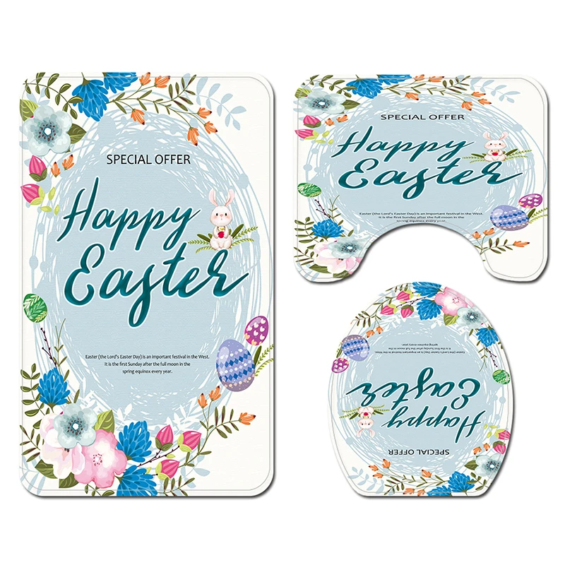 3D Английский цифровой венок для душевой занавески Пасхальный коврик