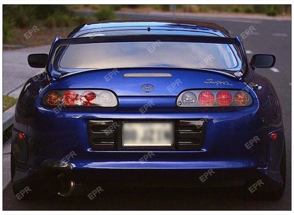 Покрытие из углеродного волокна губ для Toyota выше MK4 1993-1998 JZA80 TR-style задний спойлер(с FRP ногой) Комплект кузова тюнинг отделка Супра гонки