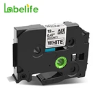 Ярлыки для безопасности, совместимые с Brother P-touch tzSE3, цвет черныйбелый