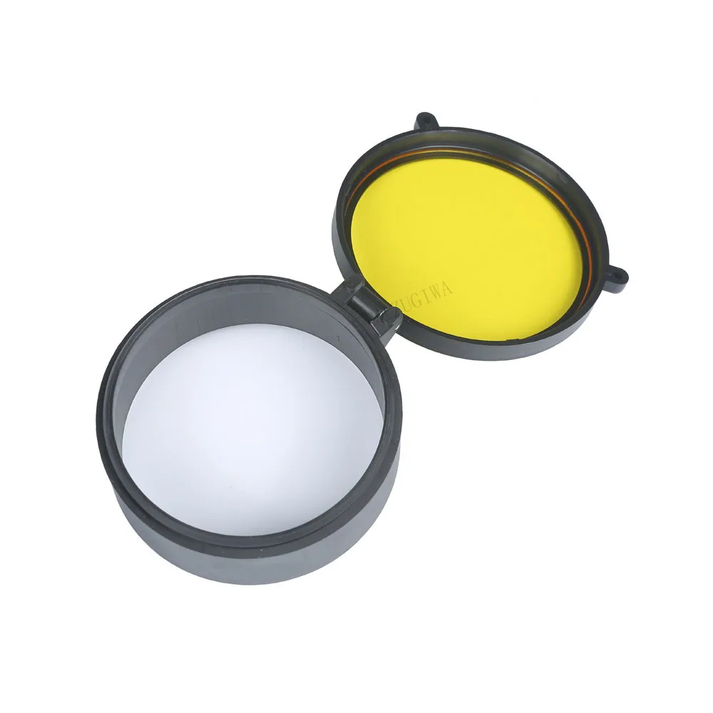 Transparent Rifle Scope Cover Protection 30mm-69mm Lens Flip Up Quick Spring Cap Yellow Objective Lense Lid Hunting | Спорт и