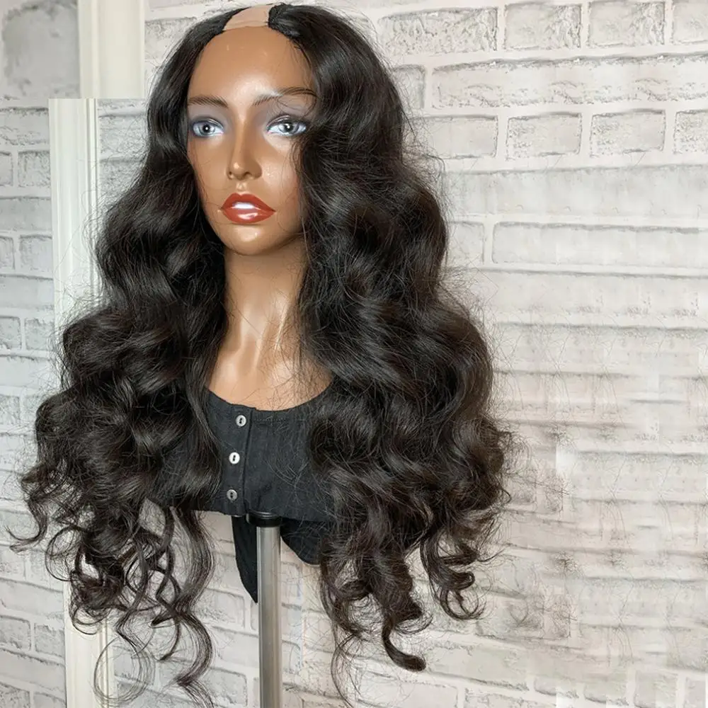 Парики из человеческих волос PAFF U Part для женщин волнистые волосы 130% плотности