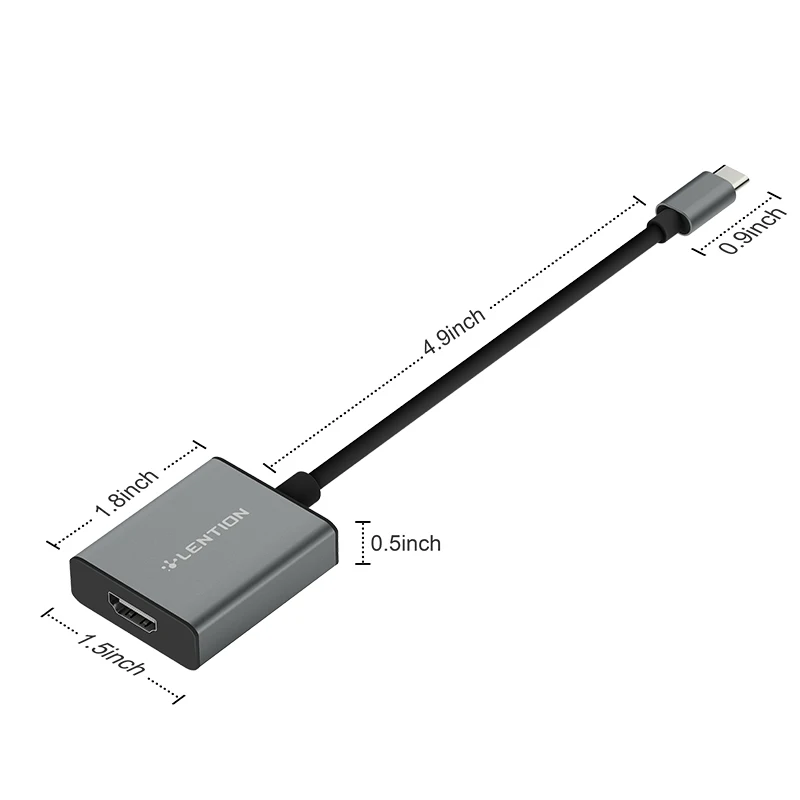 USB-C to 4K HDMI Цифровой AV адаптер совместимый 2018 2019 MacBook Air & iPad Pro 13/15 (Thunderbolt 3) Chromebook -