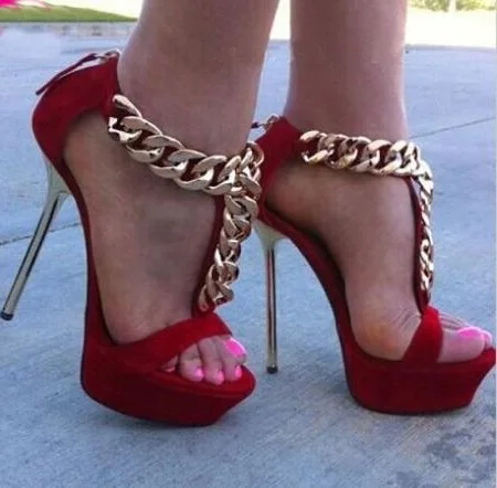 Босоножки с открытым носком Т-образные ремешки высокая платформа молния сзади