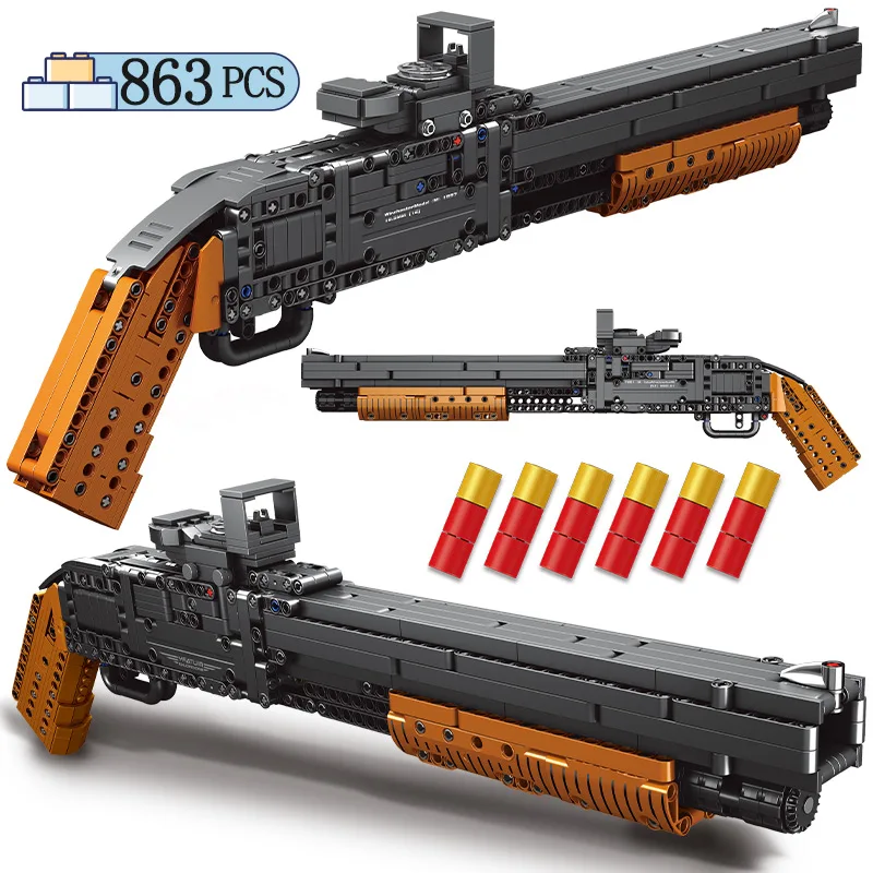 

WW2 Electric Gun Rifle Model Building Blocks City Military Police SWAT Pistol Weapon MOC Bricks Toys for Children Gift