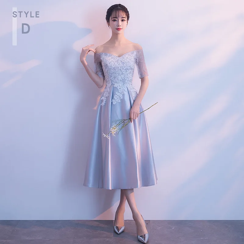 

Champagne Lady Bridesmaid Wedding Prom Satin Dress Hollow Out Vintage Stand Collar Qipao Skirt Elegant Short Sleeve Evening Gown