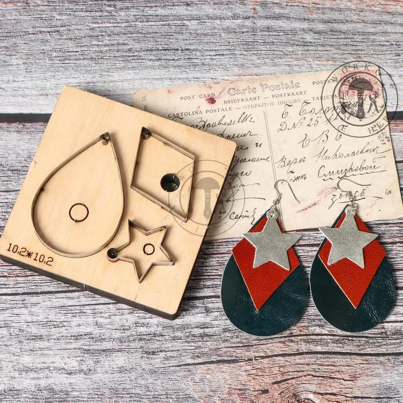 ZONESUN регбийные кожанные бумаги серьги украшение для резки стали правило нажмите