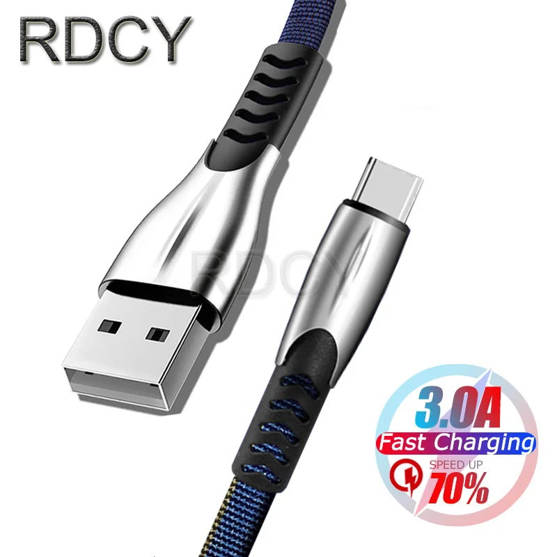 Кабель RDCY USB Type C для Samsung S10 Huawei P30 Pro быстрая зарядка мобильный телефон зарядный