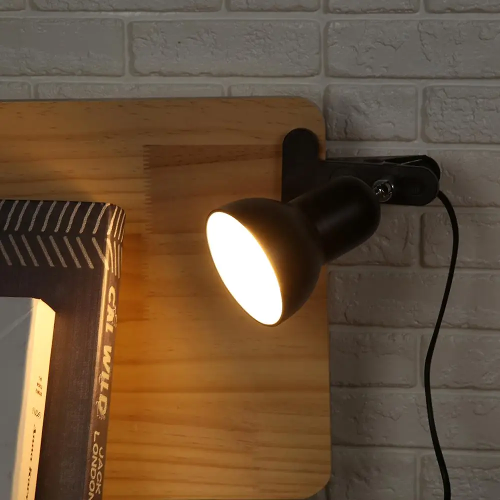 

360 Degrees Rotating Clip Light Base Turtle Reptile Basking Clamp Lamp Holder with On off Switch Bedroom Bedside Light Base