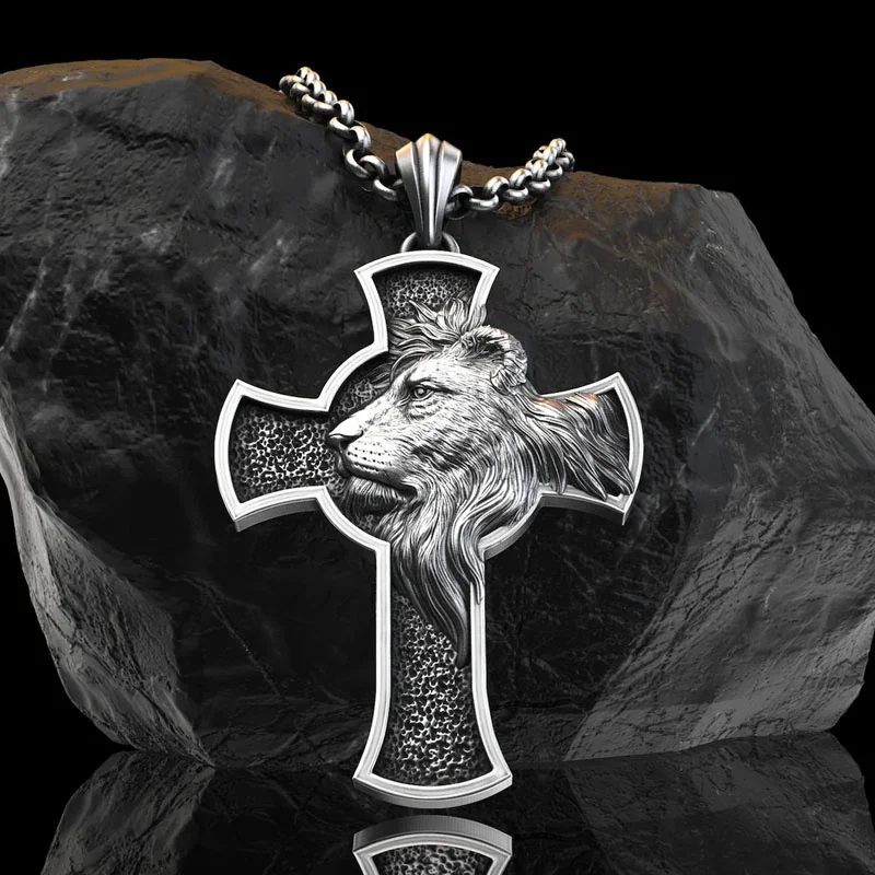 подвеска на шею винтаж панк прикольные штучки готика Ожерелье с крестом льва