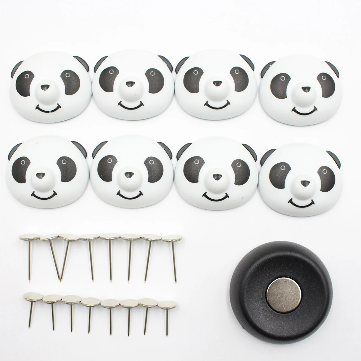 

8pcs Panda Quilt Clip Holder With 16 Pins Bed Sheet Fixer Non-Slip Quilt Cover Magnetic Pinning Anti-Move Clothes Buckle Pegs