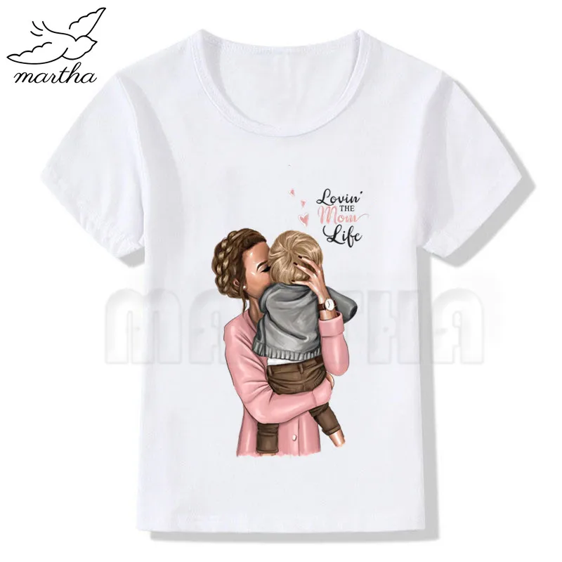 Подарок на день матери футболка с круглым вырезом для детей летние футболки