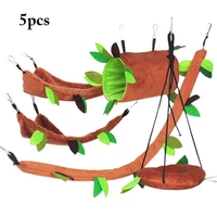ropeway forest nest for hamster hammock plush warm tunnel toy for cage small pets ferret guinea pig swings hanging bed with leaf