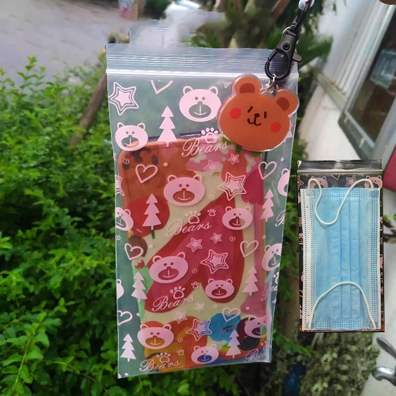 500 шт. маленькие пластиковые пакеты с принтом медведя 0 2 мм|bag size|zip bags smallbag jewelry |