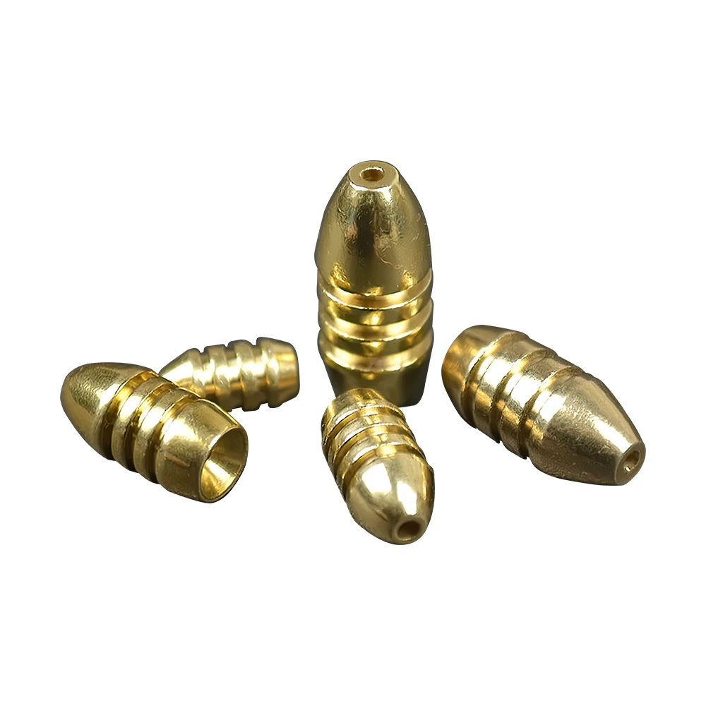 

5Pcs Brass Weight Sinker 1.8g 3.5g 5g 7g 10g Non-Lead Brass Sinkers Bullet Weights For Texas Rig