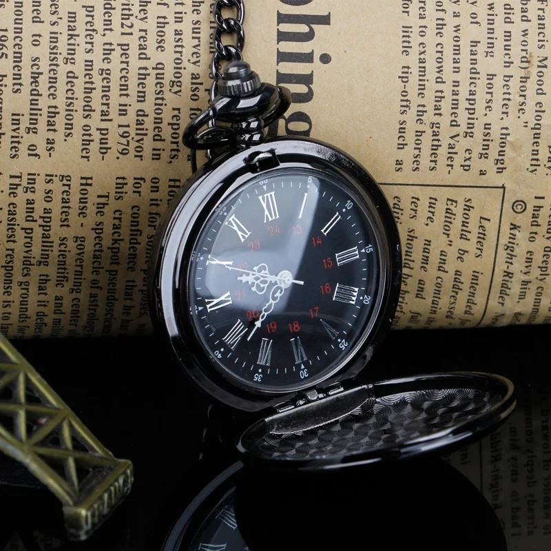 Классический модный брелок цепочка гладкая сталь кварцевые карманные часы