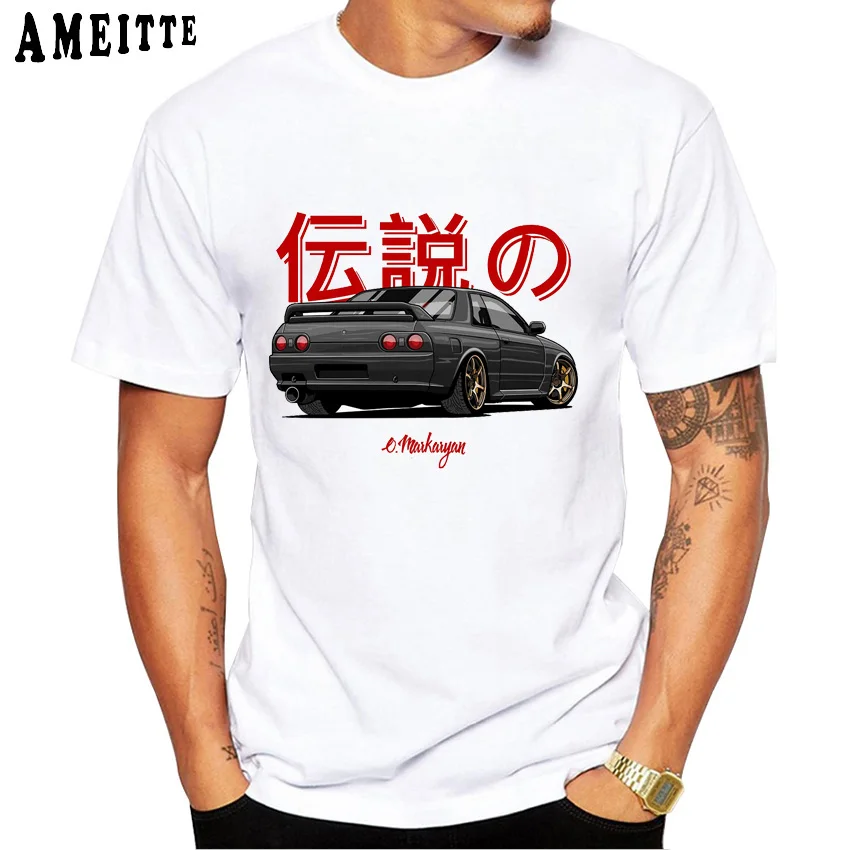 Новая летняя забавная Мужская футболка с коротким рукавом JDM Icons S2000 принтом Skyline